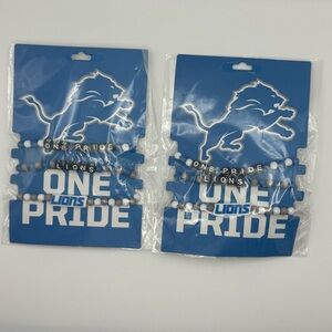 Detroit Lions One Pride Bracelet Trio Lot of 2 Set Official Licensed New Sealed